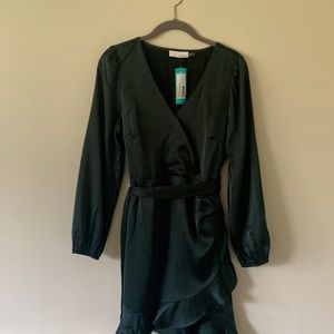 Heatherly Ayla satin wrap dress size small